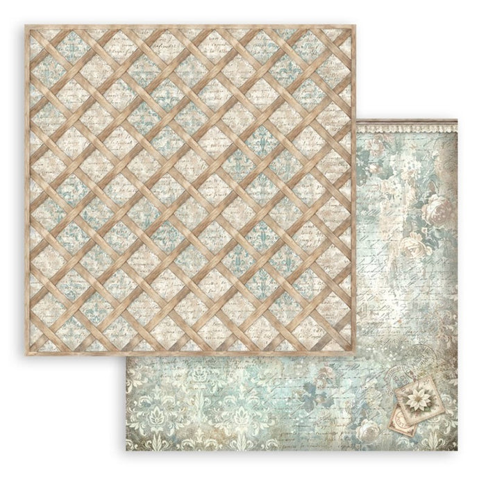 Stamperia - 8X8 Backgrounds Paper Pad - White Christmas. Includes 10 sheets double-sided. Available at Embellish away in Bowmanville Ontario Canada.