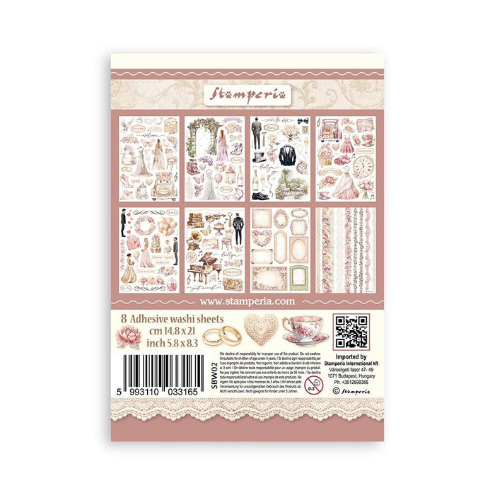 Stamperia - A5 Washi Pad - 8/Pkg - Romance Forever. The Washi album is printed on 8 sheets of translucent Washi paper, which is easy to cut. It works best on light surfaces. Available at Embellish Away located in Bowmanville Ontario Canada.