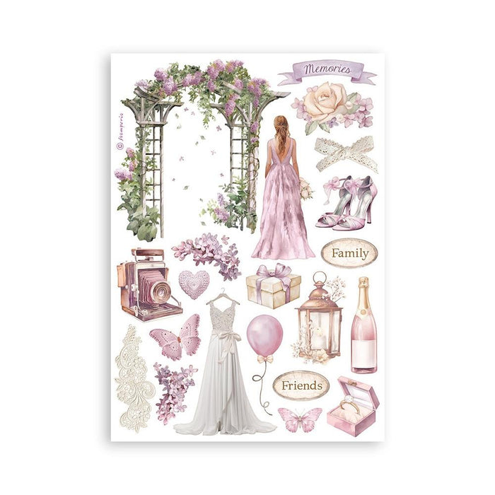 Stamperia - A5 Washi Pad - 8/Pkg - Romance Forever. The Washi album is printed on 8 sheets of translucent Washi paper, which is easy to cut. It works best on light surfaces. Available at Embellish Away located in Bowmanville Ontario Canada.