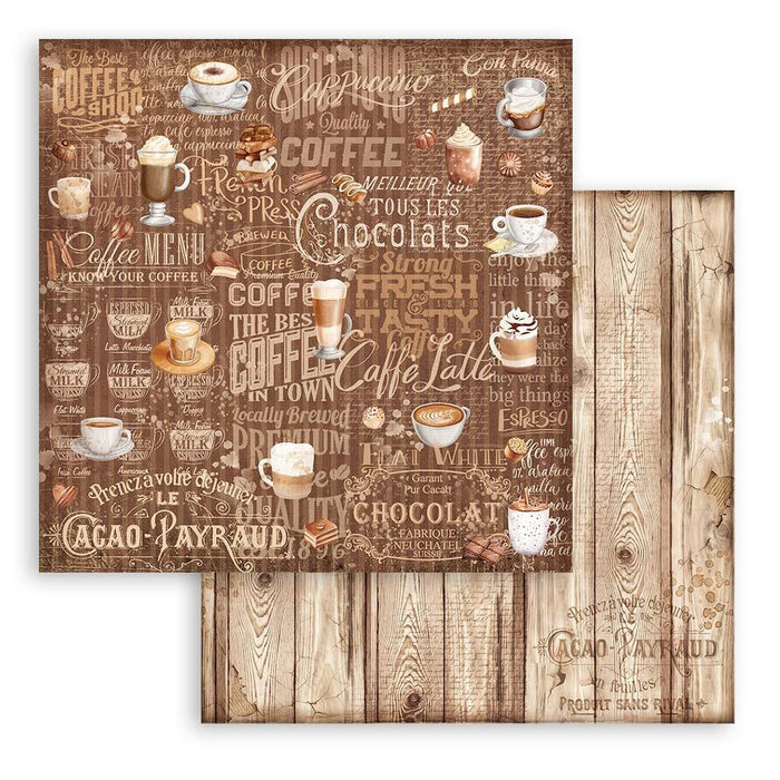 Stamperia - Backgrounds Double-Sided Paper Pad 8"X8" - 10/Pkg - Coffee And Chocolate. All you need for scrapbooking! This package contains ten 8x8 inch sheets of double-sided paper, each in different designs. Acid free. Available at Embellish Away located in Bowmanville Ontario Canada.