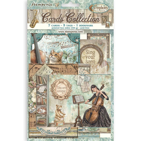 Stamperia - Cards Collection - Symphony. By Sara Alcobendas. Available at Embellish Away located in Bowmanville Ontario Canada.