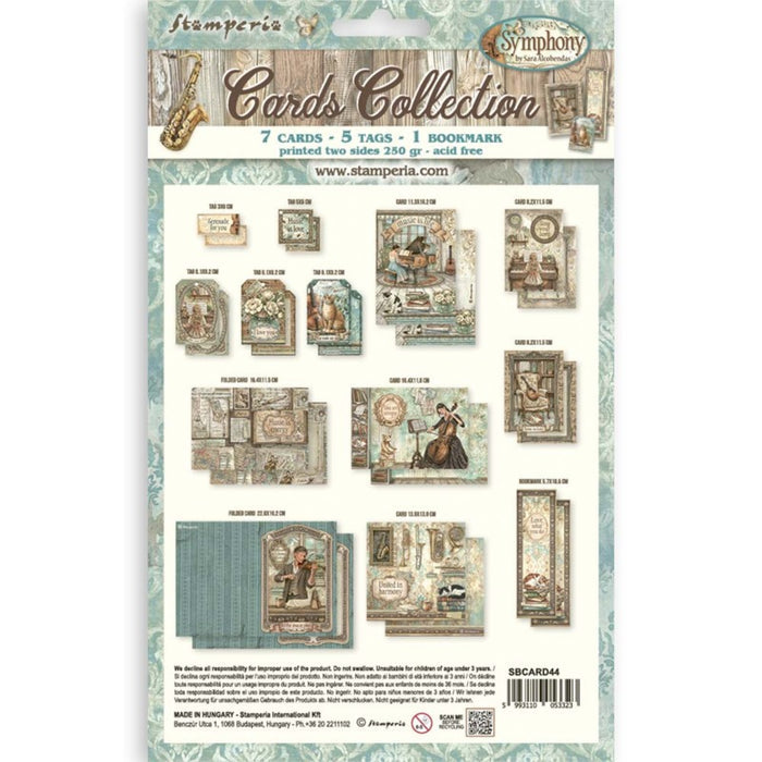 Stamperia - Cards Collection - Symphony. By Sara Alcobendas. Available at Embellish Away located in Bowmanville Ontario Canada.