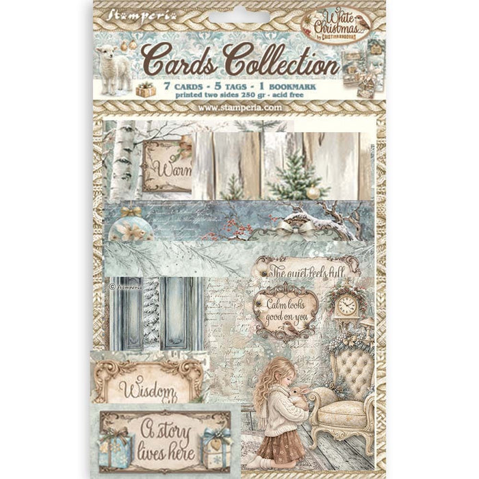 Stamperia - Cards Collection - White Christmas. Available at Embellish Away located in Bowmanville Ontario Canada.