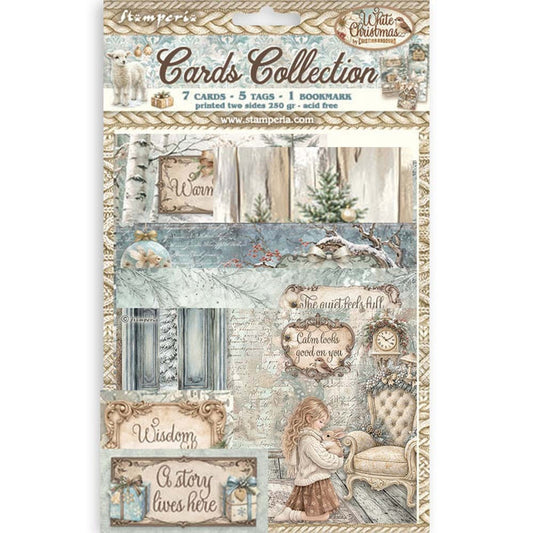 Stamperia - Cards Collection - White Christmas. Available at Embellish Away located in Bowmanville Ontario Canada.