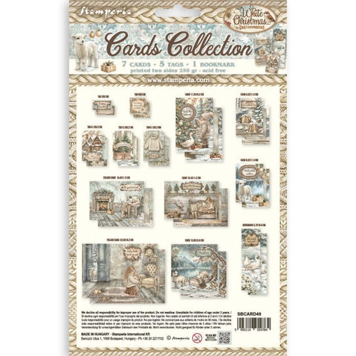Stamperia - Cards Collection - White Christmas. Available at Embellish Away located in Bowmanville Ontario Canada.