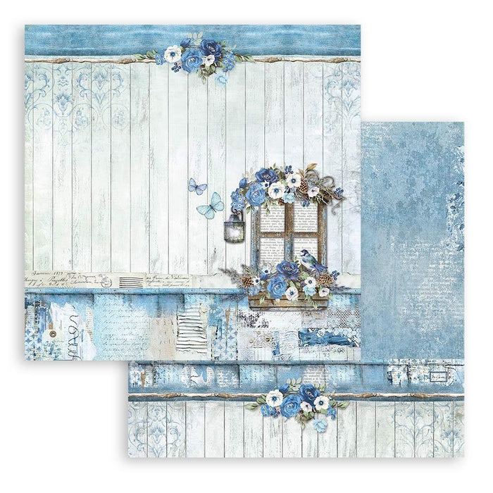 Stamperia - Double-Sided Paper Pad 8"X8" - 10/Pkg - Blue Land. All you need for scrapbooking! Available in a variety of designs, each sold separately. This package contains ten 8x8 inch sheets of double-sided paper, each with a different design. Available at Embellish Away located in Bowmanville Ontario Canada.