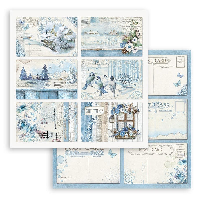 Stamperia - Double-Sided Paper Pad 8"X8" - 10/Pkg - Blue Land. All you need for scrapbooking! Available in a variety of designs, each sold separately. This package contains ten 8x8 inch sheets of double-sided paper, each with a different design. Available at Embellish Away located in Bowmanville Ontario Canada.