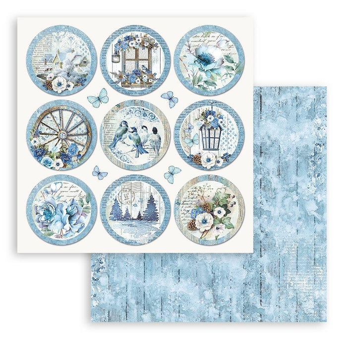 Stamperia - Double-Sided Paper Pad 8"X8" - 10/Pkg - Blue Land. All you need for scrapbooking! Available in a variety of designs, each sold separately. This package contains ten 8x8 inch sheets of double-sided paper, each with a different design. Available at Embellish Away located in Bowmanville Ontario Canada.
