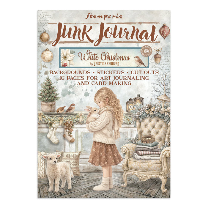 Stamperia - Junk Journal Stickers Cut-outs And Backgrounds - White Christmas. Available at Embellish Away located in Bowmanville Ontario Canada.