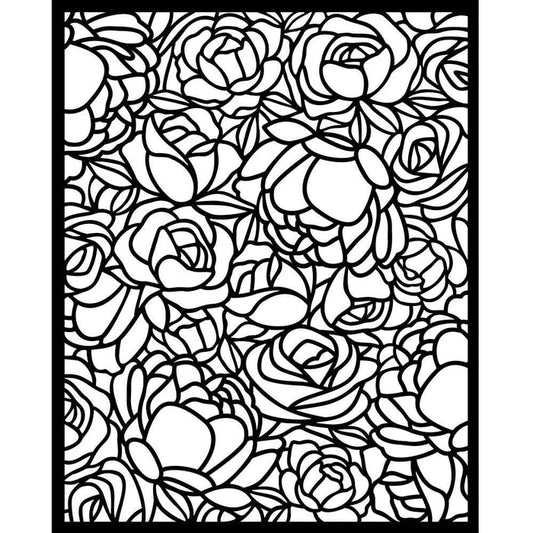 Stamperia - Stencil 7.87"X9.84" - Romance Forever  - Rose Pattern. Stencils can add fun accents or elegant designs to scrapbook pages, greeting cards, mixed media and craft projects! Available at Embellish Away located in Bowmanville Ontario Canada.