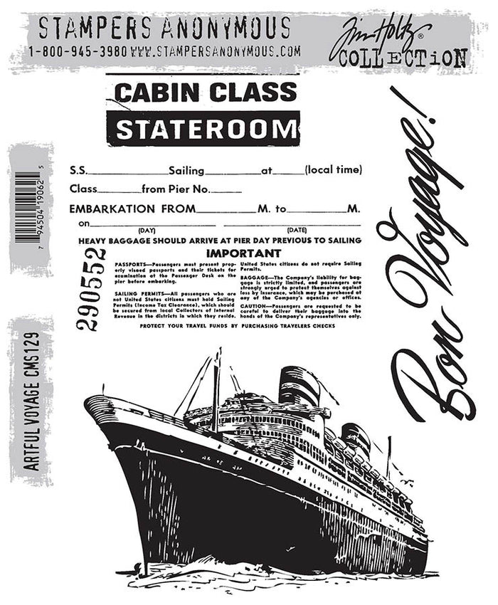 Stampers Anonymous - Tim Holtz - Cling Stamps - Artful Voyage. Available at Embellish Away located in Bowmanville Ontario Canada.