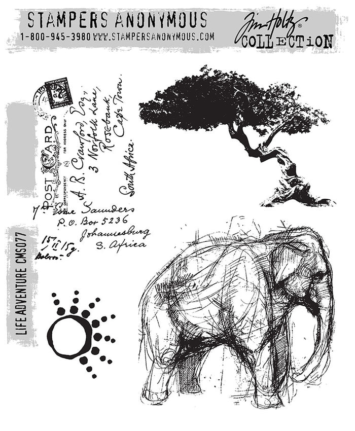 Stampers Anonymous - Tim Holtz - Cling Stamps - Life Adventure. Available at Embellish Away located in Bowmanville Ontario Canada.