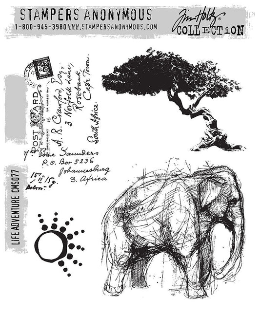 Stampers Anonymous - Tim Holtz - Cling Stamps - Life Adventure. Available at Embellish Away located in Bowmanville Ontario Canada.