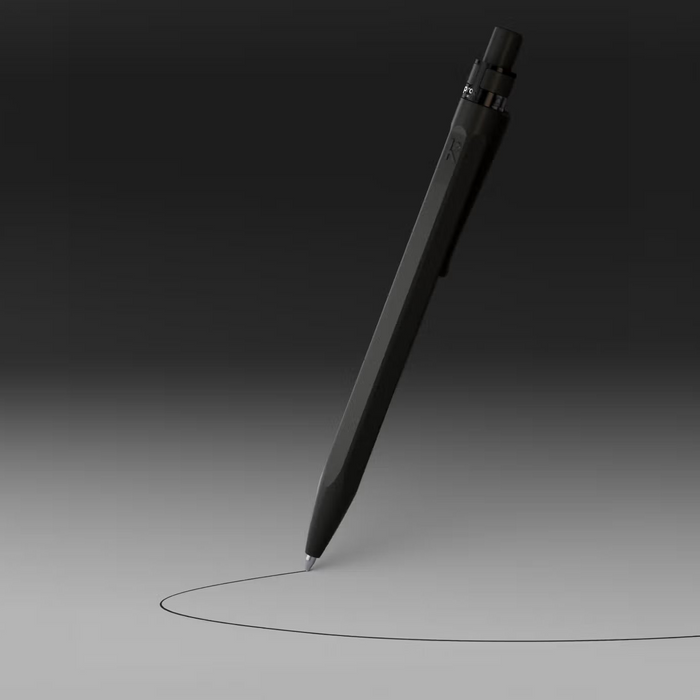 Black pen drawing a line on a gradient background