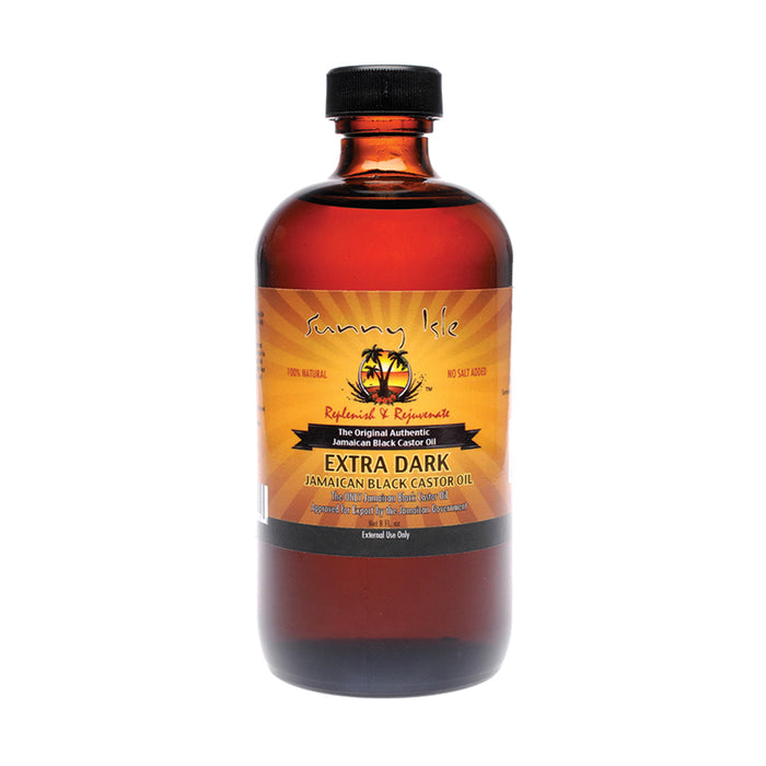 Sunny Isle bottle of Jamaican black castor oil extra dark for hair growth scalp and edges