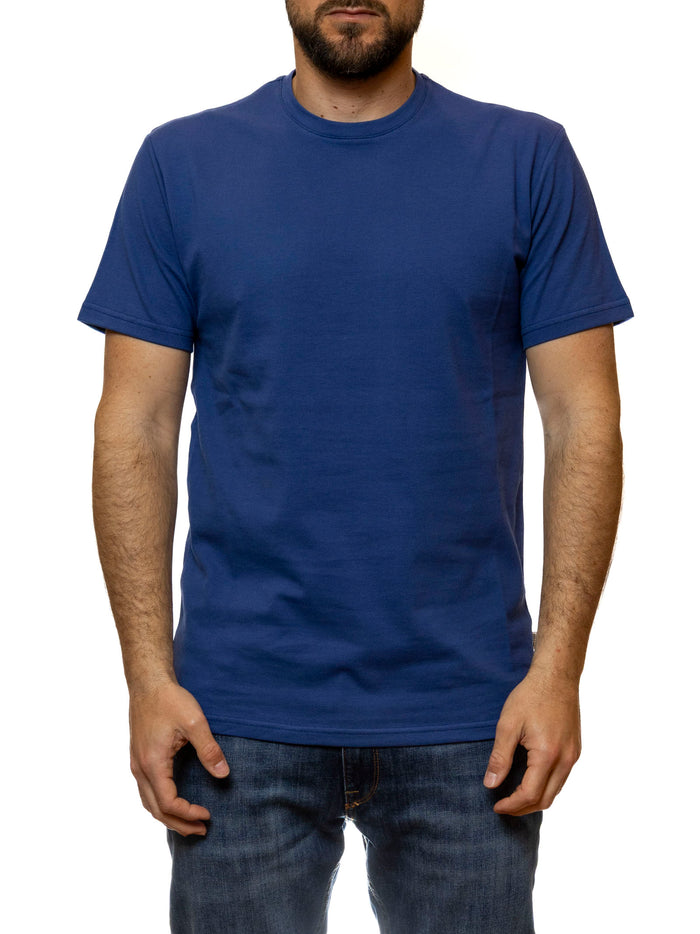 QB24 t-shirt cotone bluette 0126229 COTONE-BLU CINA