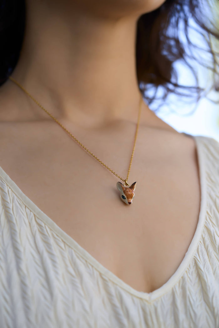 Tiny Deer Head Necklace
