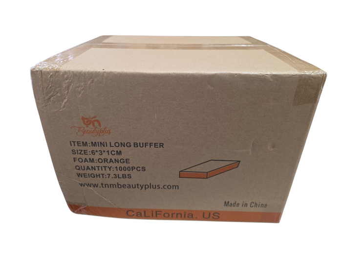 TNM BeautyPlus 2-Way Mini Long Orange White Buffer Box/1000ct
