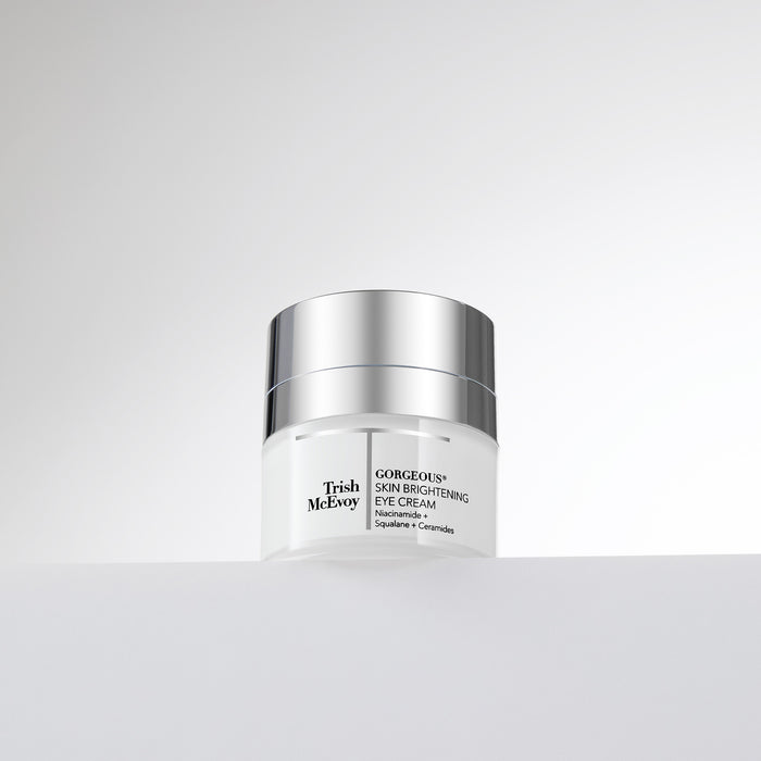 Trish McEvoy eye cream jar on a white background