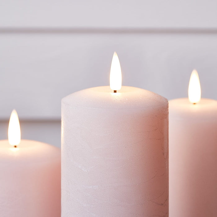 TruGlow® Pastel Pink LED Pillar Candle Trio with Remote Control