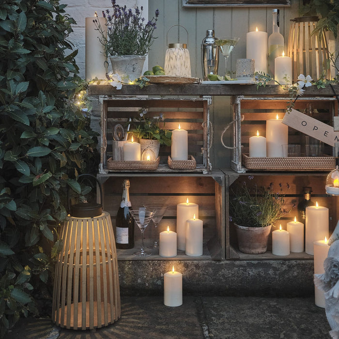 TruGlow® Solar Pillar LED Candle Trio