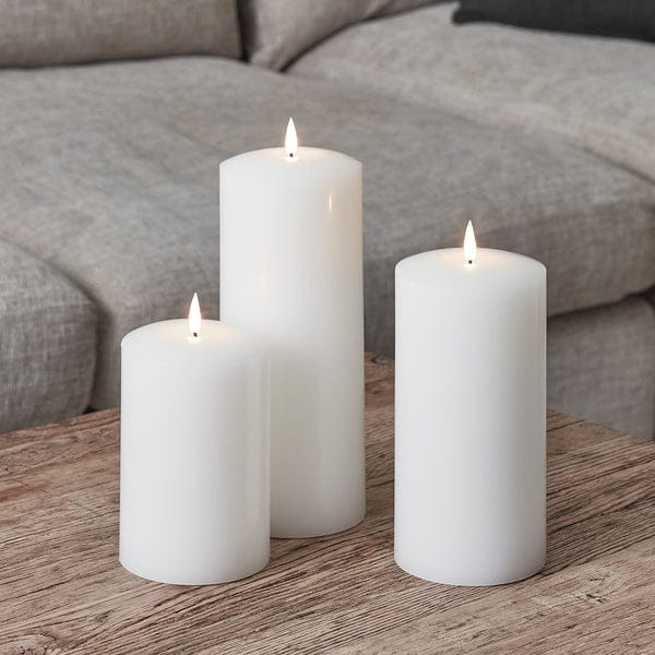 TruGlow® White Chapel Pillar Candle 20cm