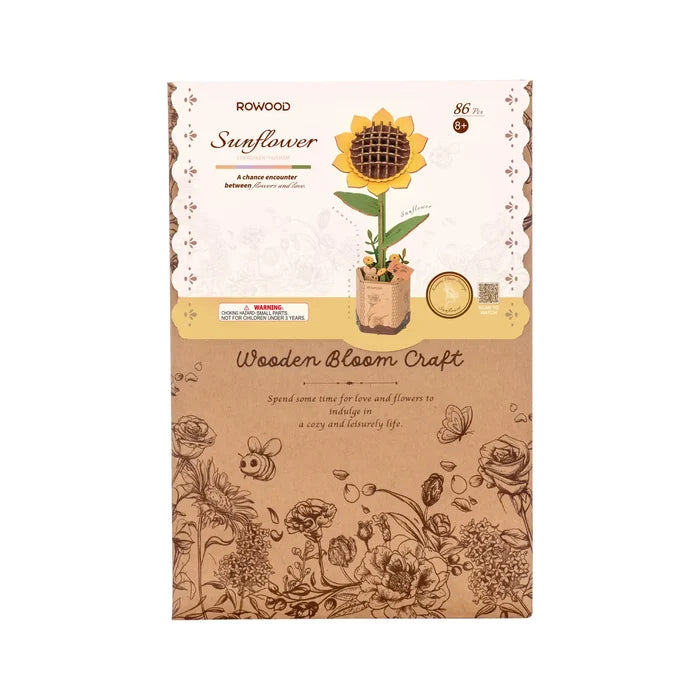 TW011 Sunflower Robotime Rowood Diy Wooden Flower 3D Puzzles