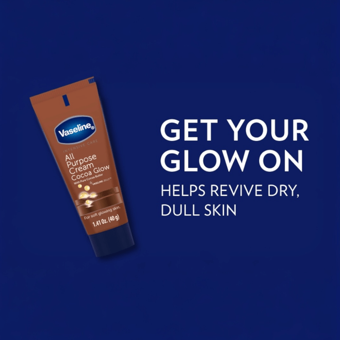 Vaseline All Purpose Cream Cocoa Glow 40g كريم فازلين متعدد الاستخدامات بلمسة الكاكاو - Princess Cosmetics Qatar
