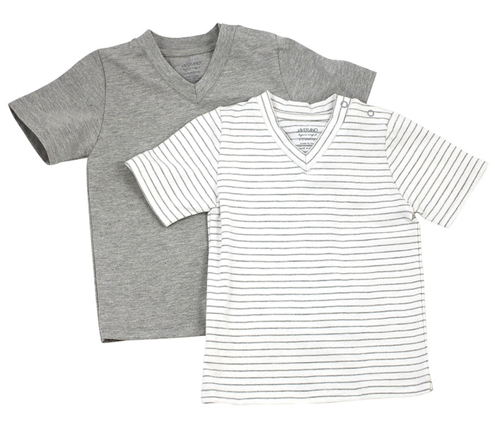 Grey Stripes + Solid Grey / 3-6M