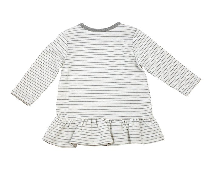 Viverano Venice Stripe Organic Cotton Jersey Long Sleeve Dress Top for Baby Girls (2 Colors)