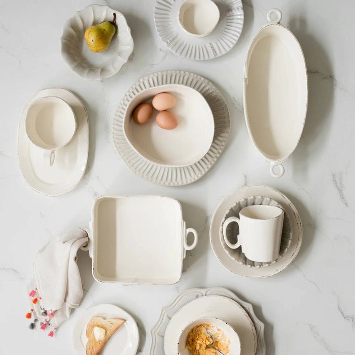 Vietri - Lastra Handled Oval Baker - White - Findlay Rowe Designs