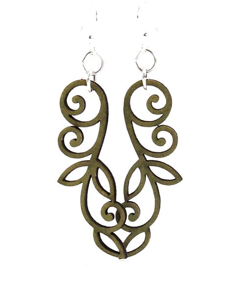 Trailing vine line earrings, eco-friendly laser-cut jewelry made in USA