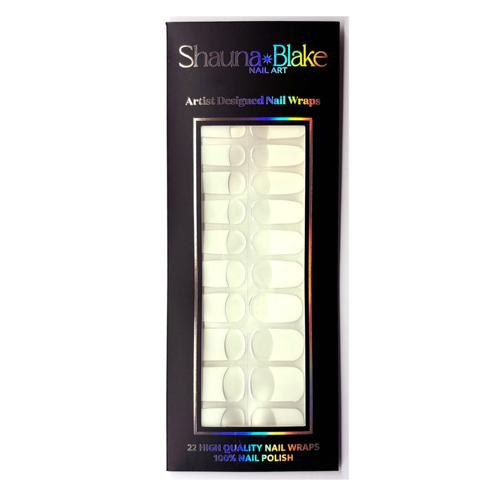 White French Tips No Light Gel Nail Wraps (NLG)