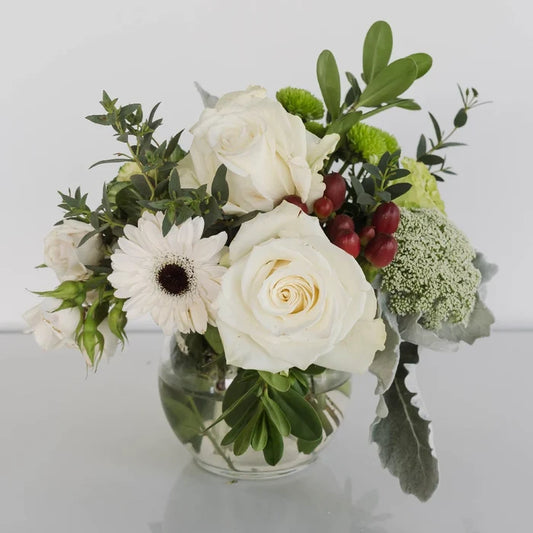 Enchanted White Event Decorative Flower Arrangement Close Up - Image