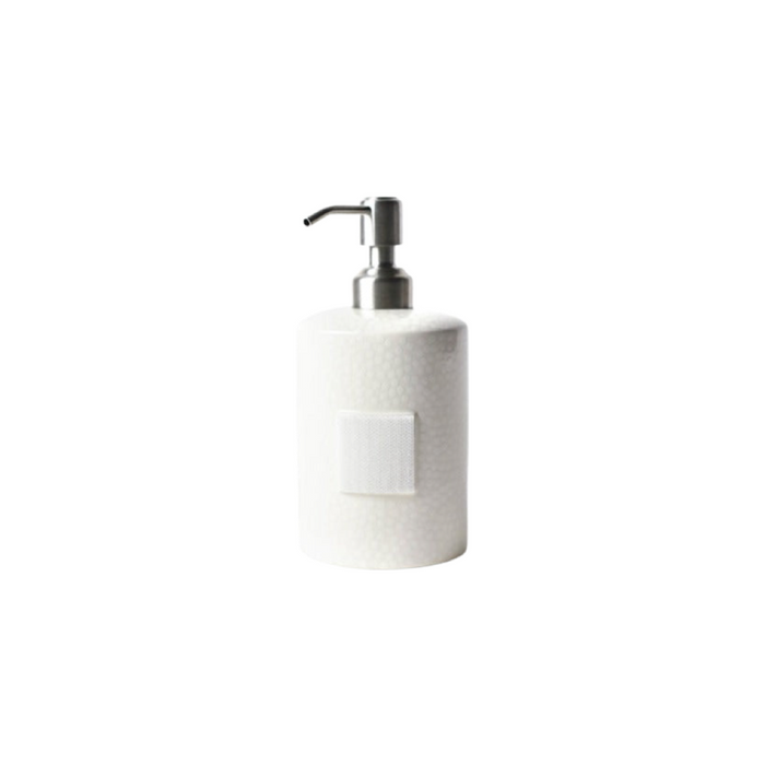White Small Dot Cylinder Soap Pump by Happy Everything!