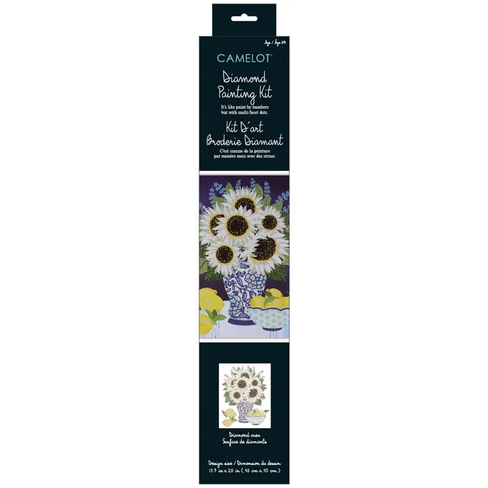 White Sunflowers Diamond Painting Kit