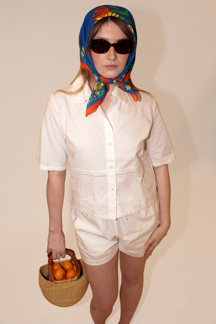 White Vainica Geranio Shorts