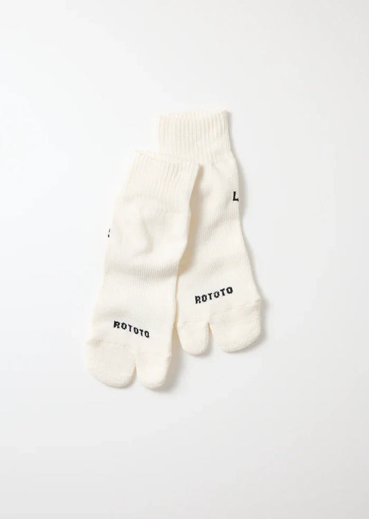 White Washi Tabi Pile Ankle Socks