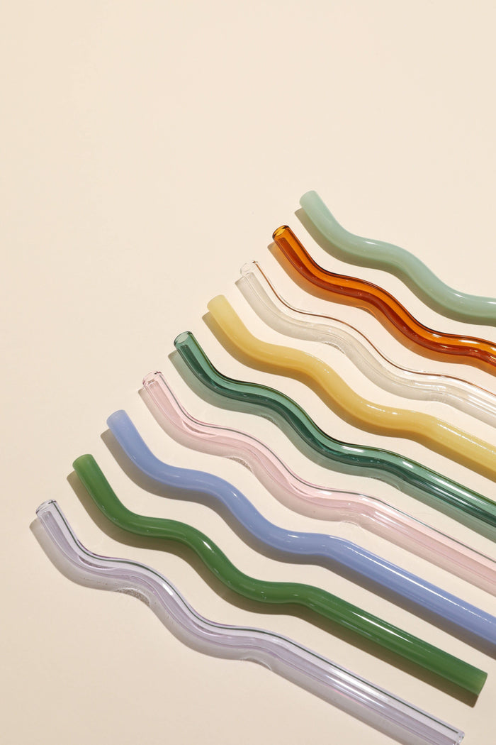 Wide Wavy Glass Straws