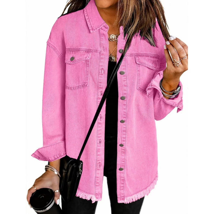 Women's Washed Denim Shirt Jacket — 12 Colours Cotton Jacket