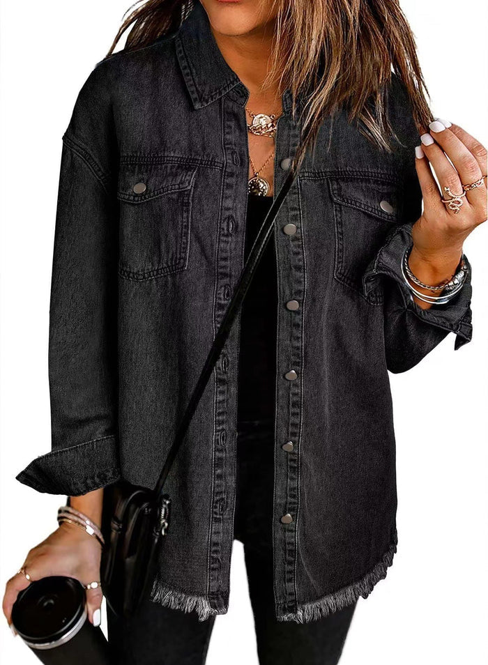Women's Washed Denim Shirt Jacket — 12 Colours Cotton Jacket