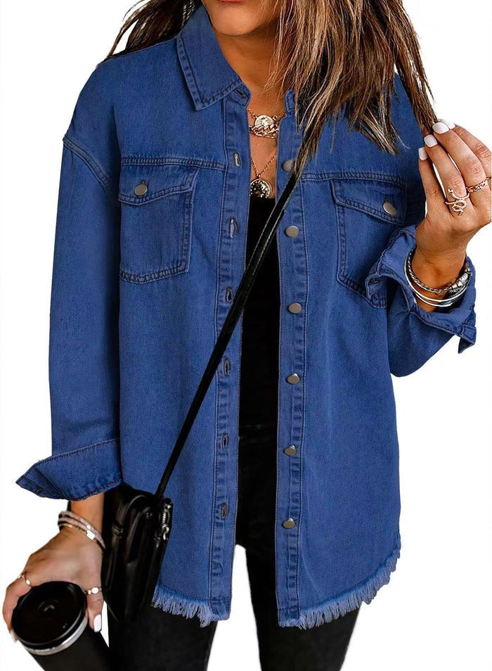 Women's Washed Denim Shirt Jacket — 12 Colours Cotton Jacket