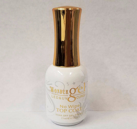 Wonder Gel - UV/LED Soak off Gel (No-Wipe) TOP COAT  - 0.5oz/15mL