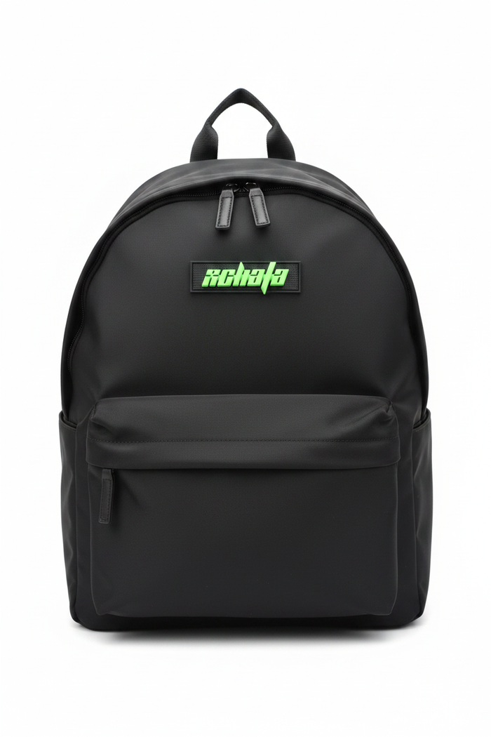 Xchafa Neon Green Badge Backpack White Background