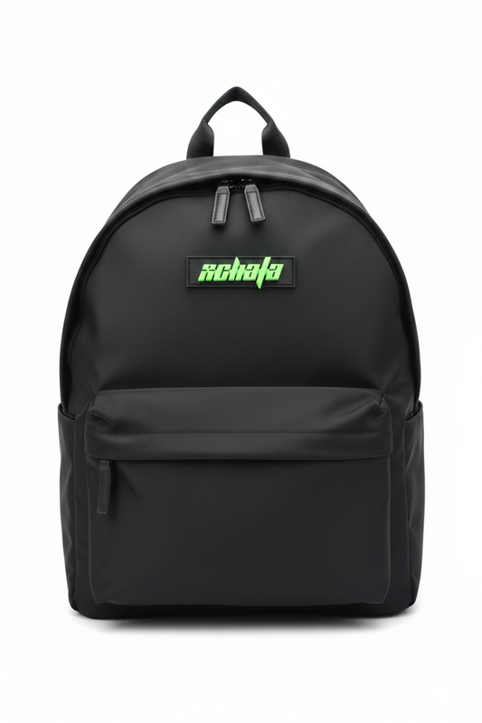 Xchafa Neon Green Badge Backpack White Background