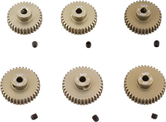 Yeah Racing Hard Coated 48P Aluminum Pinion Gear Set (33, 34, 35, 36, 37, 38T)