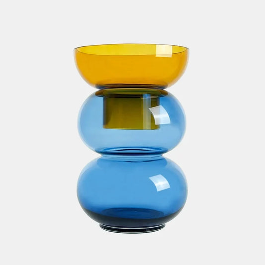 Yellow Blue Large Bubble Vase