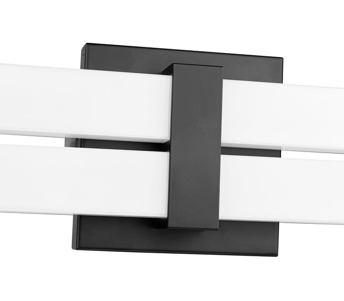 Vanity Z-Lite 1008-40W-MB-LED Matte Black Zane 2 Light Vanity Z-Lite