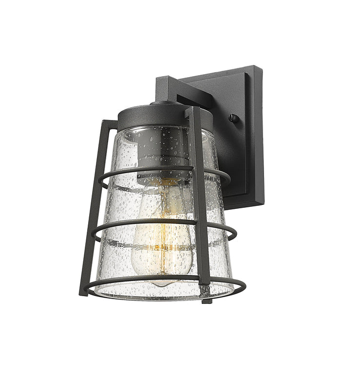 Outdoor Wall Light Z-Lite 591S-BK Black Helix 1 Light Outdoor Wall Light Z-Lite