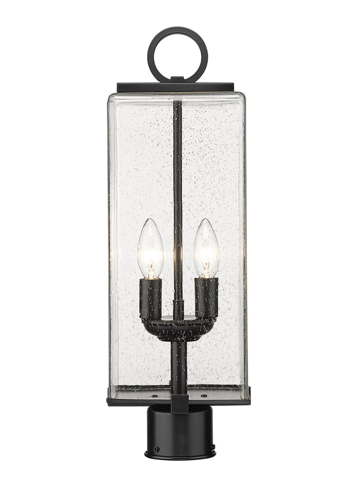 Outdoor Post Mount Fixture Z-Lite 592PHMR-BK Black Sana 2 Light Outdoor Post Mount Fixture Z-Lite
